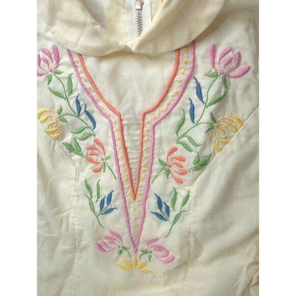 Vintage Floral Embroidered Bohemian Top Shirt READ - Picture 5 of 6